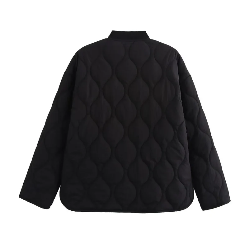 Damen Wattierte Steppjacke mit Rundhalsausschnitt, Pattentaschen und Wendefutter Nord Taschen