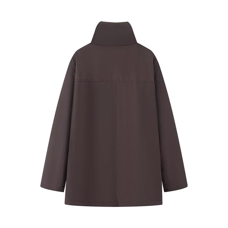 Damen Wattierte Parka‑Jacke mit hohem Teddykragen und aufgesetzten Klappentaschen Nord Taschen