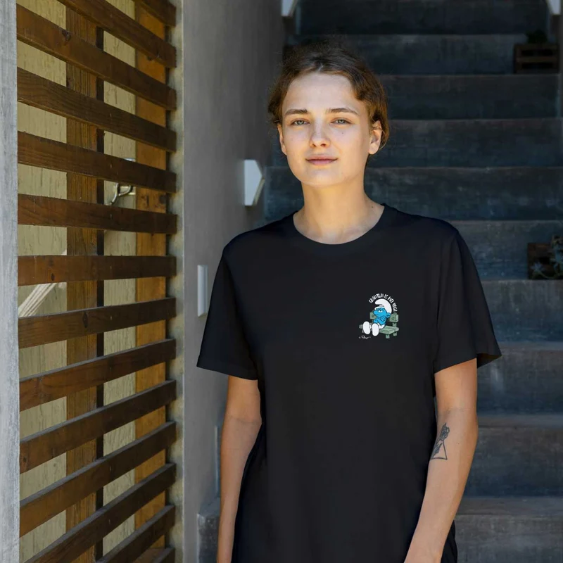 ®Die Schlümpfe Damen T-Shirt "Grantln is mei Yoga"