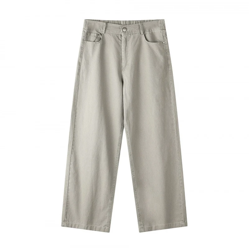Damen Weite Highwaist-Culotte-Hose mit elastischem Bund und geradem Bein Nord Taschen