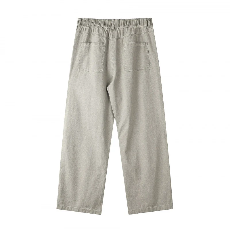 Damen Weite Highwaist-Culotte-Hose mit elastischem Bund und geradem Bein Nord Taschen