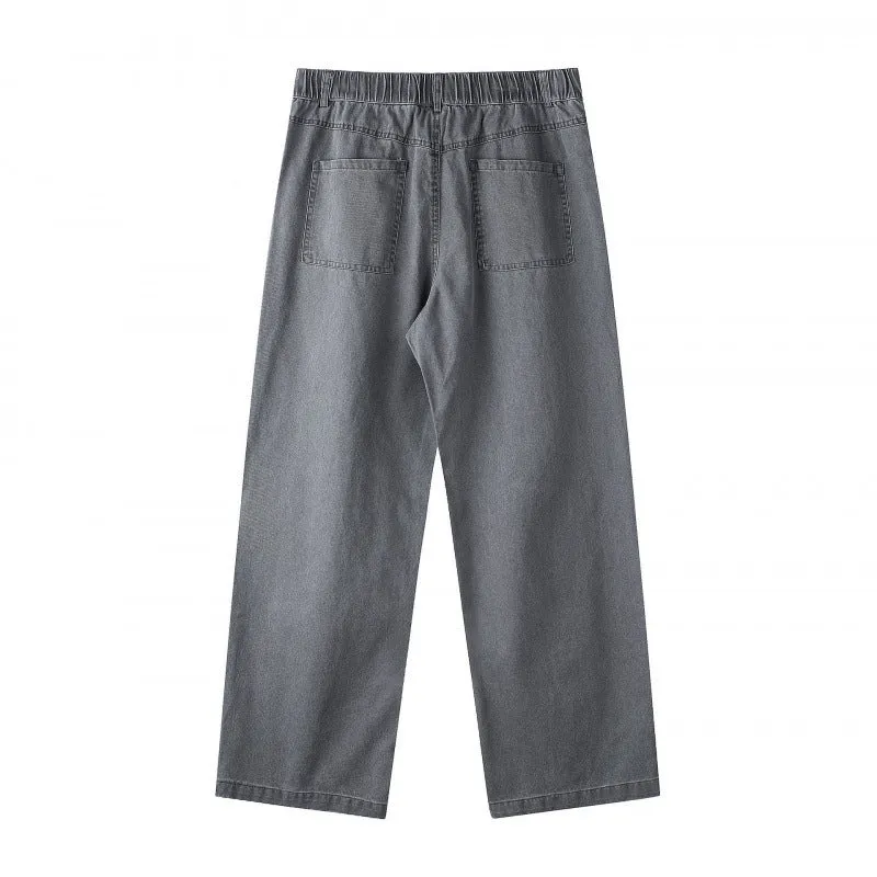 Damen Weite Highwaist-Culotte-Hose mit elastischem Bund und geradem Bein Nord Taschen
