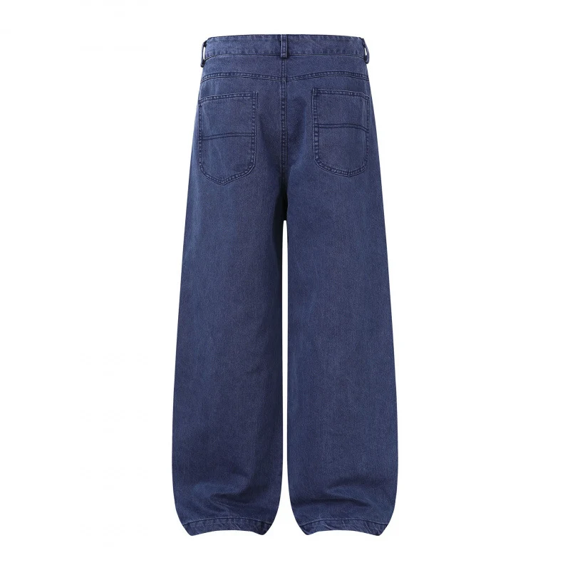 Damen Weite Highwaist Balloon-Jeanshose aus robustem Denim mit elastischem Knöchelsaum Nord Taschen