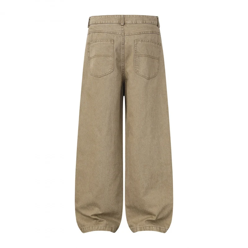 Damen Weite Highwaist Balloon-Jeanshose aus robustem Denim mit elastischem Knöchelsaum Nord Taschen