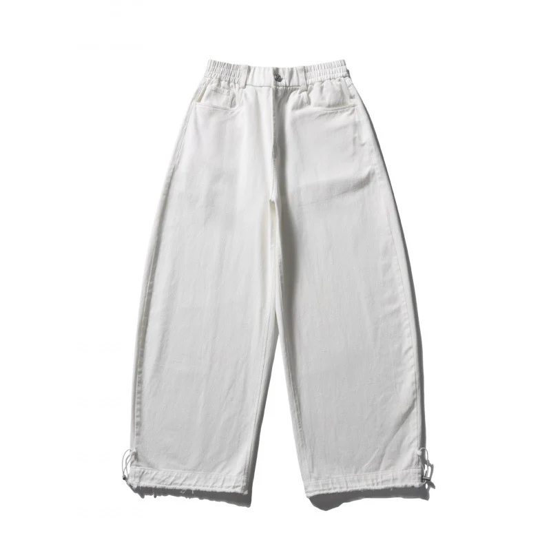 Damen Weite Highwaist-Ballonhose mit elastischem Bund, Eingrifftaschen und Kordelzugsaum Nord Taschen