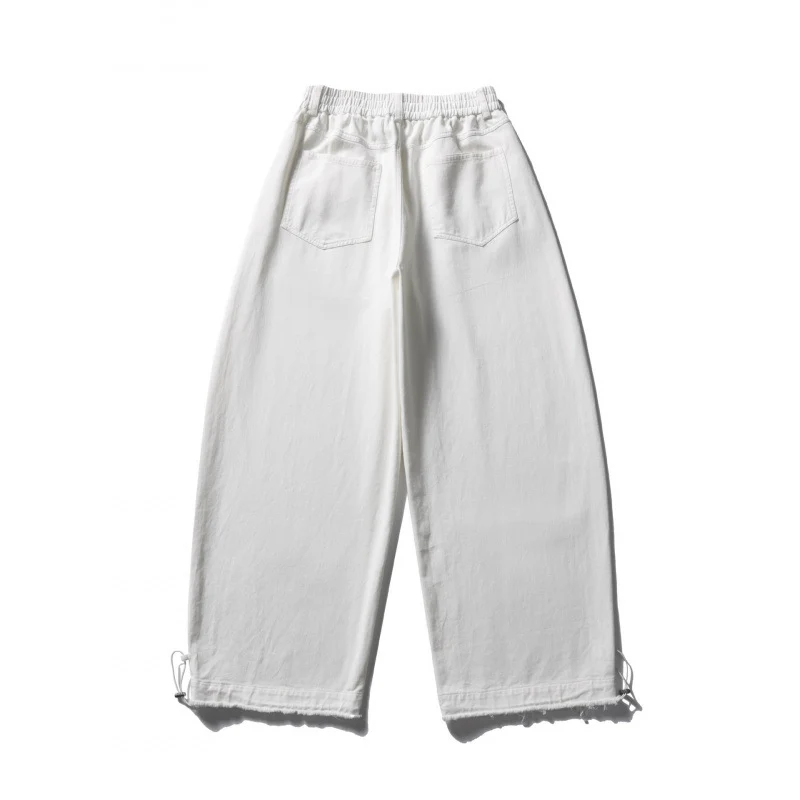 Damen Weite Highwaist-Ballonhose mit elastischem Bund, Eingrifftaschen und Kordelzugsaum Nord Taschen