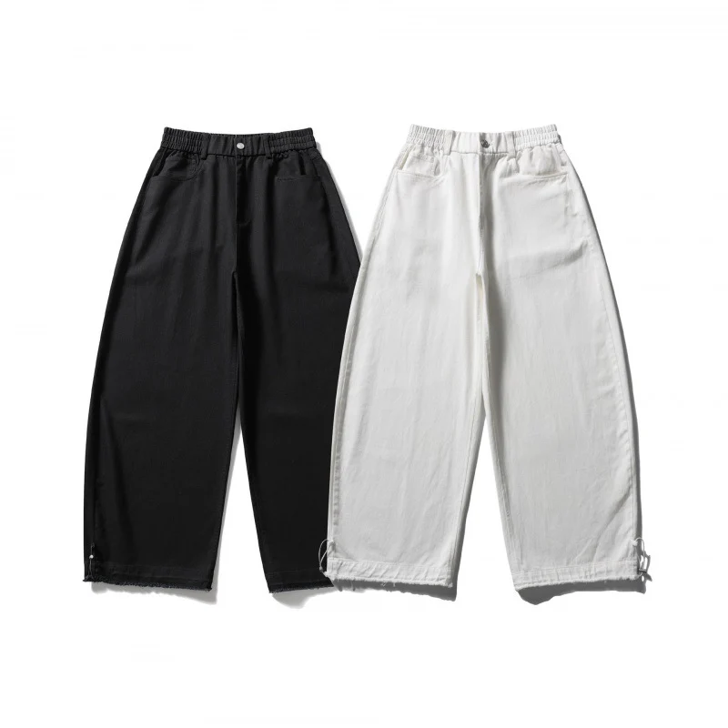 Damen Weite Highwaist-Ballonhose mit elastischem Bund, Eingrifftaschen und Kordelzugsaum Nord Taschen