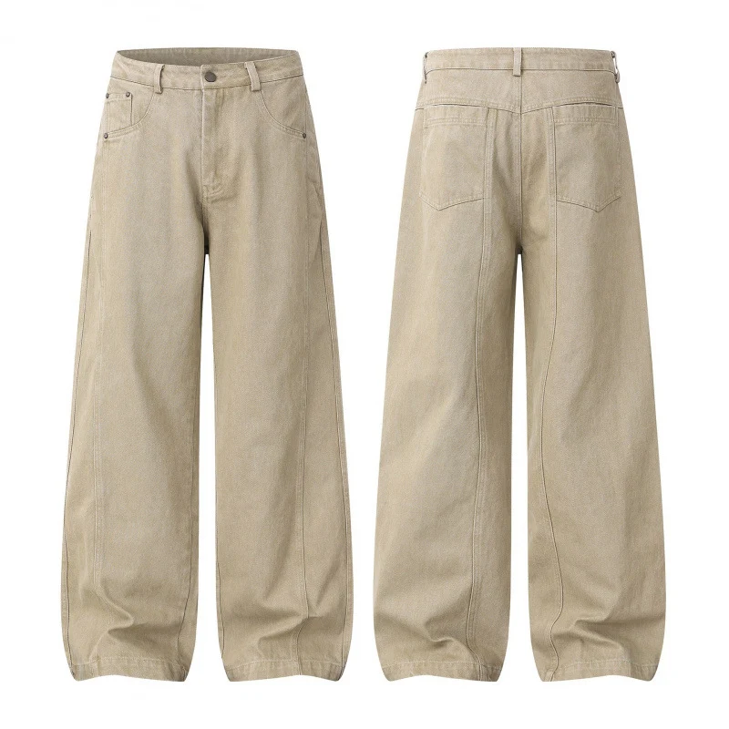 Damen Weite Highwaist-Ballonhose aus Baumwollmischung mit kastiger Silhouette Nord Taschen