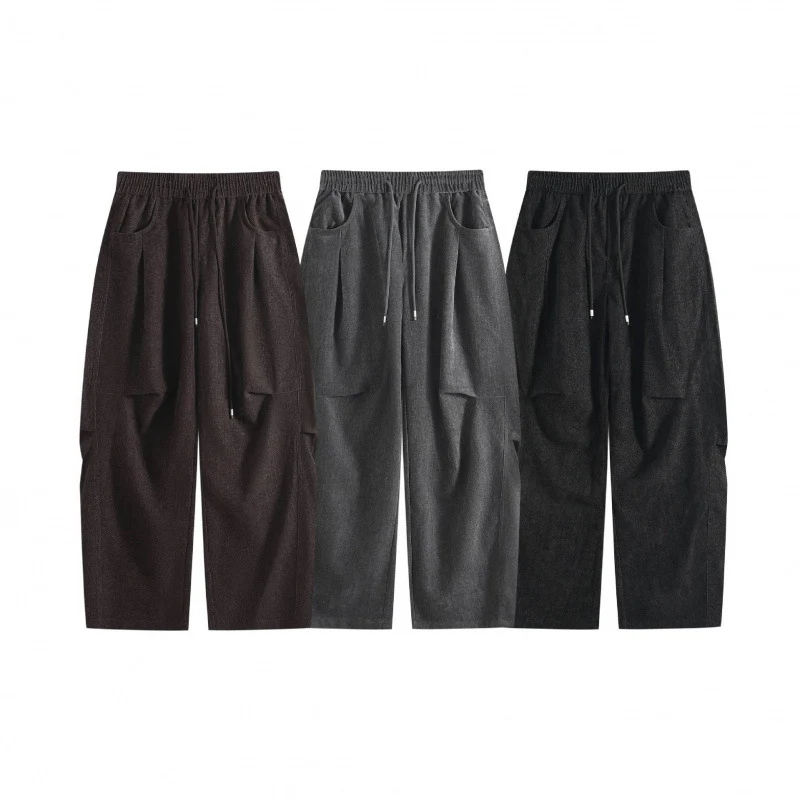 Damen Weite High‑Waist-Hose mit Tunnelzug und großen aufgesetzten Taschen Nord Taschen