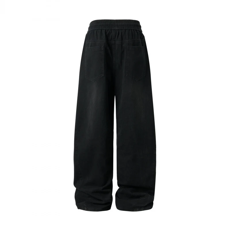 Damen weite High-Waist-Hose mit Elastikbund, Kordelzug und aufgesetzten Taschen Nord Taschen