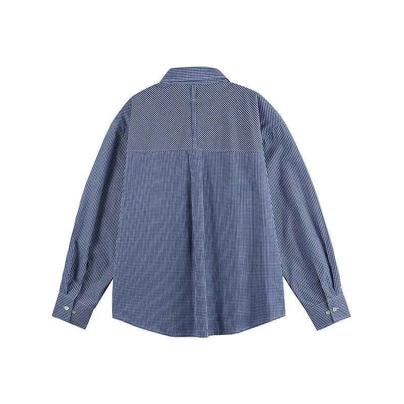 Herren Karo-Oversize-Hemd mit Button-Down-Kragen und gerundetem Saum Nord Taschen