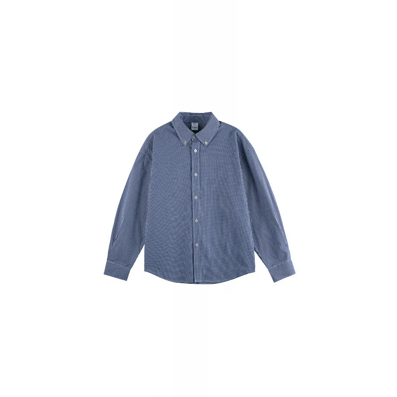Herren Karo-Oversize-Hemd mit Button-Down-Kragen und gerundetem Saum Nord Taschen