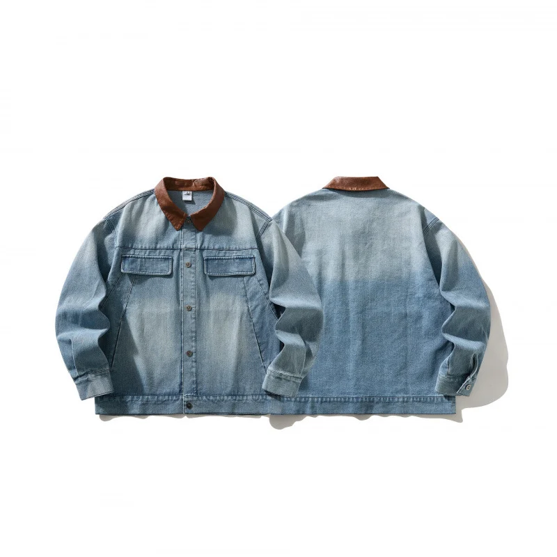 Herren Jeansblouson im Worker-Look mit Kontrastkragen Nord Taschen