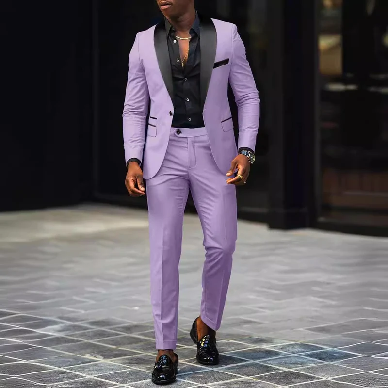 Herren schmal geschnittener Smokinganzug mit Satinrevers und Slim-Fit-Hose Vittorelli