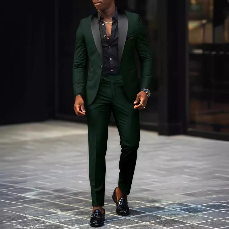 Herren schmal geschnittener Smokinganzug mit Satinrevers und Slim-Fit-Hose Vittorelli
