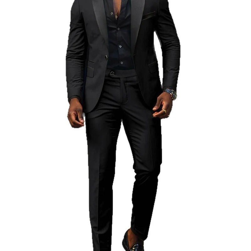 Herren schmal geschnittener Smokinganzug mit Satinrevers und Slim-Fit-Hose Vittorelli