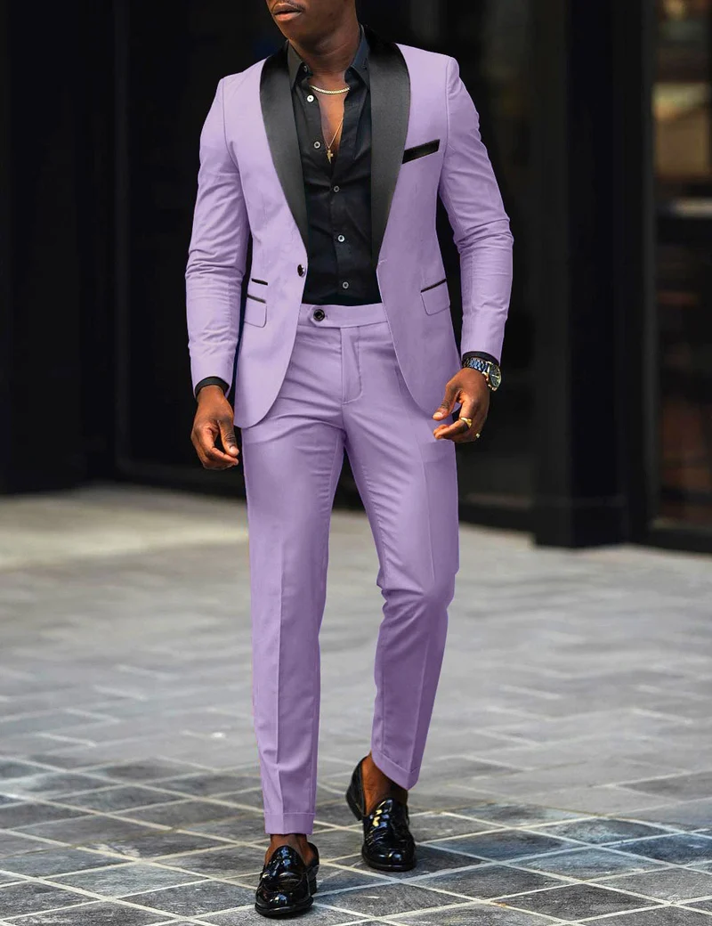 Herren schmal geschnittener Smokinganzug mit Satinrevers und Slim-Fit-Hose Vittorelli