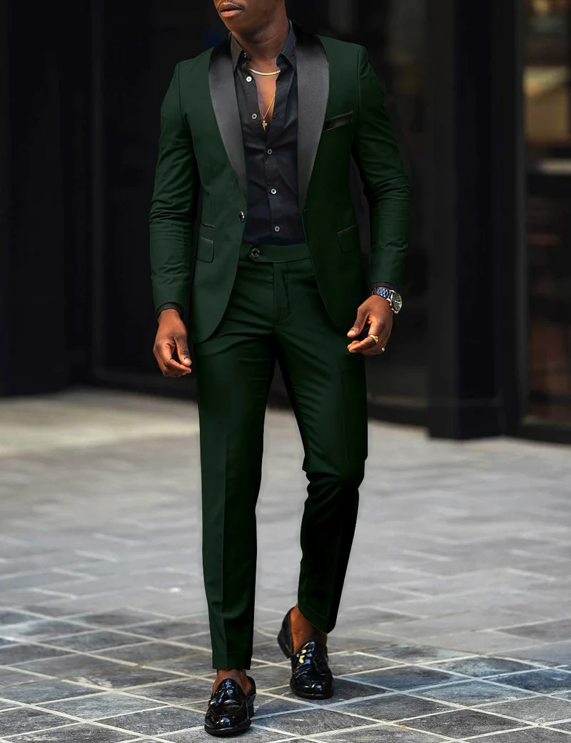 Herren schmal geschnittener Smokinganzug mit Satinrevers und Slim-Fit-Hose Vittorelli
