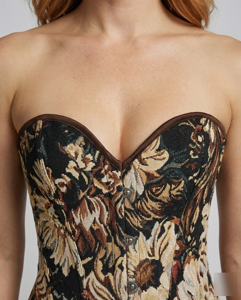 Damen Edle Herzförmiger Ausschnitt Jacquard Jacquard Korsetttop
