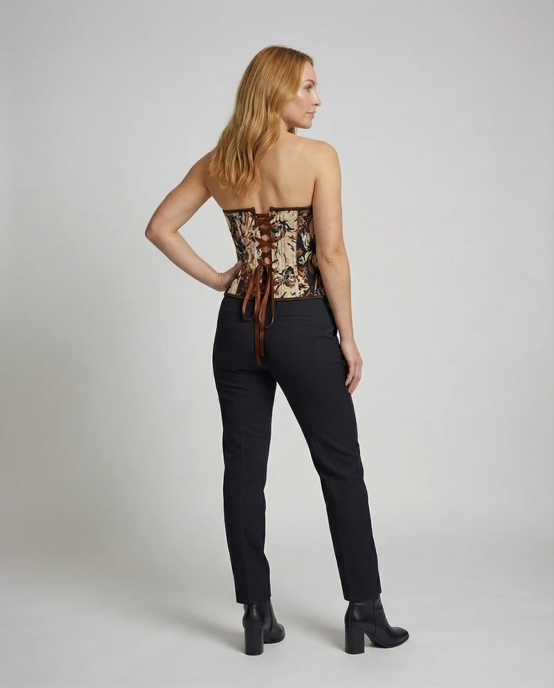 Damen Edle Herzförmiger Ausschnitt Jacquard Jacquard Korsetttop