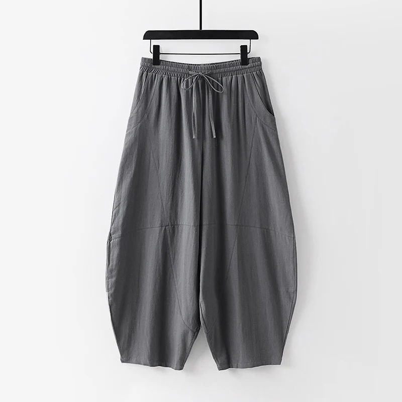 Damen Leichte Haremshose mit weitem Bein und elastischem Bund Nord Taschen