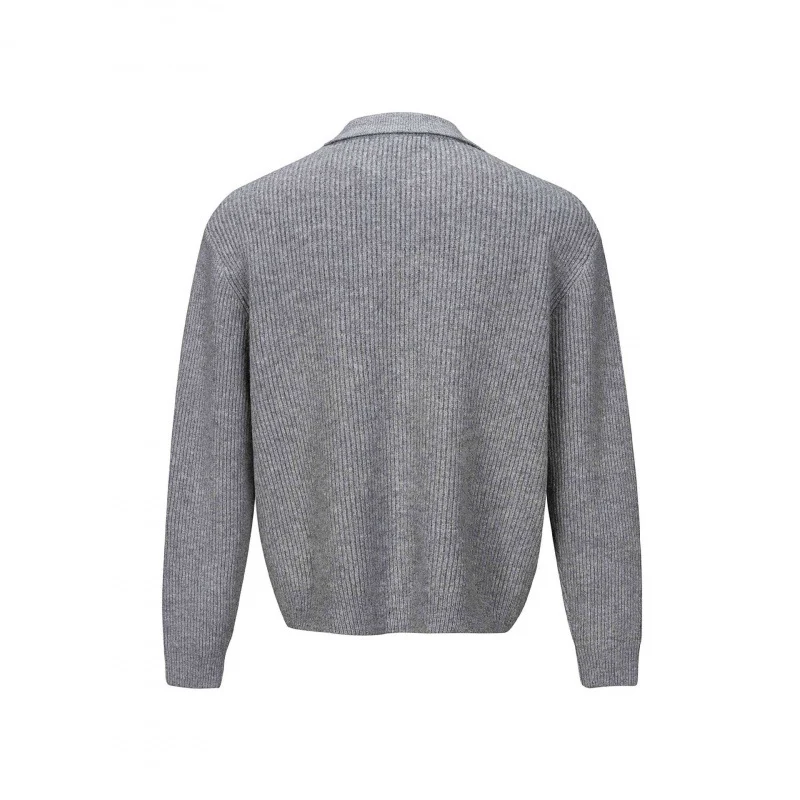 Herren Grobstrick-Cardigan mit Hemdkragen und durchgehender Knopfleiste Nord Taschen