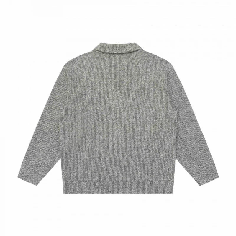 Herren Grobgestrickter Strickpullover mit Schalkragen und Knopfleiste Nord Taschen