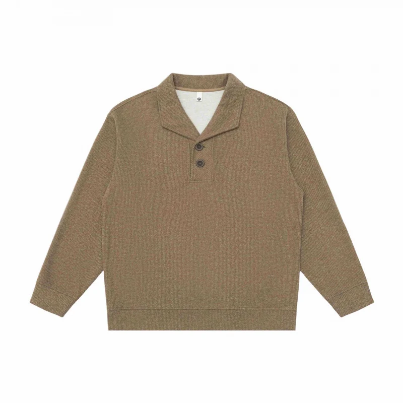 Herren Grobgestrickter Strickpullover mit Schalkragen und Knopfleiste Nord Taschen