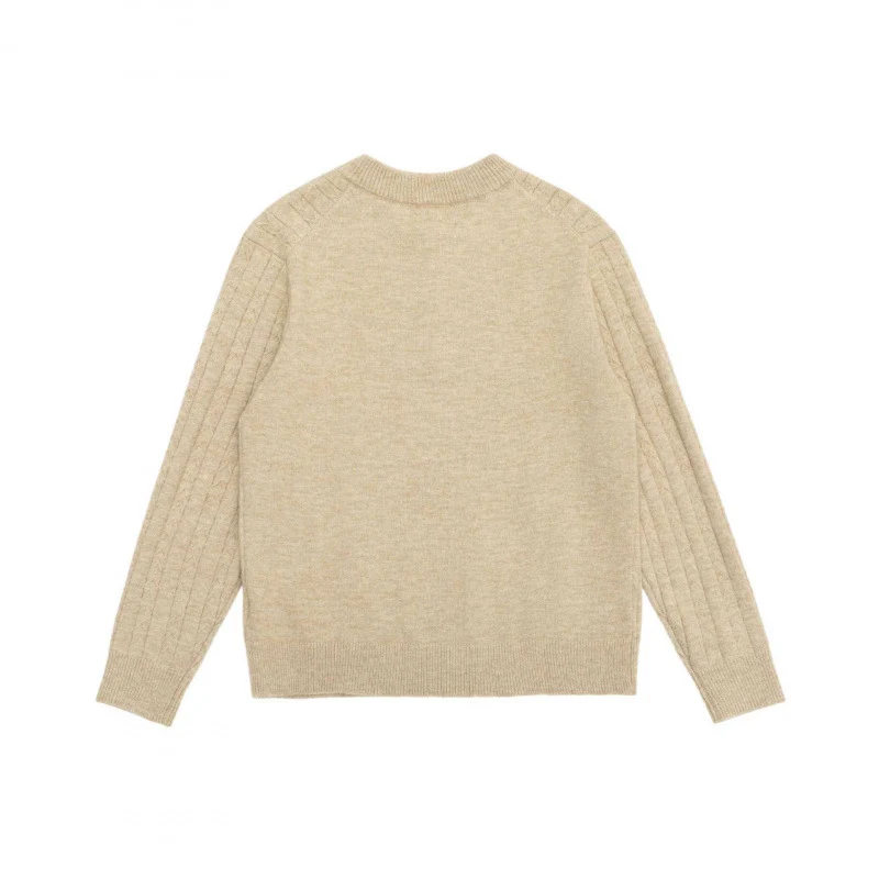 Herren Grobgerippter Halbzip-Pullover aus Merino‑Mix mit Stehkragen Nord Taschen