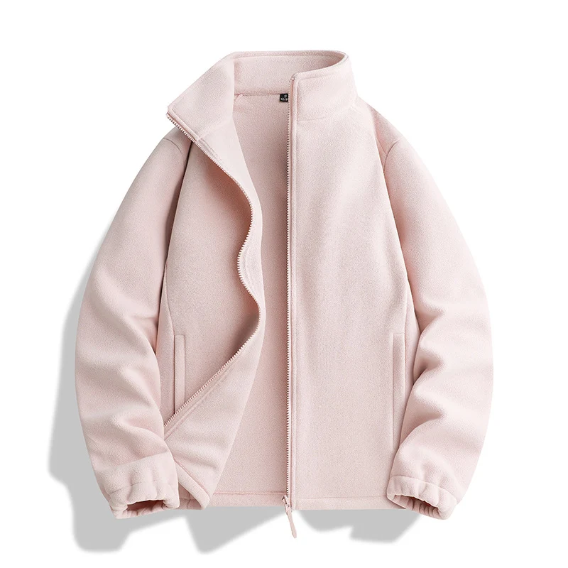 Unisex Fleecejacke mit Stehkragen, durchgehendem Reißverschluss und elastischen Bündchen Nord Taschen