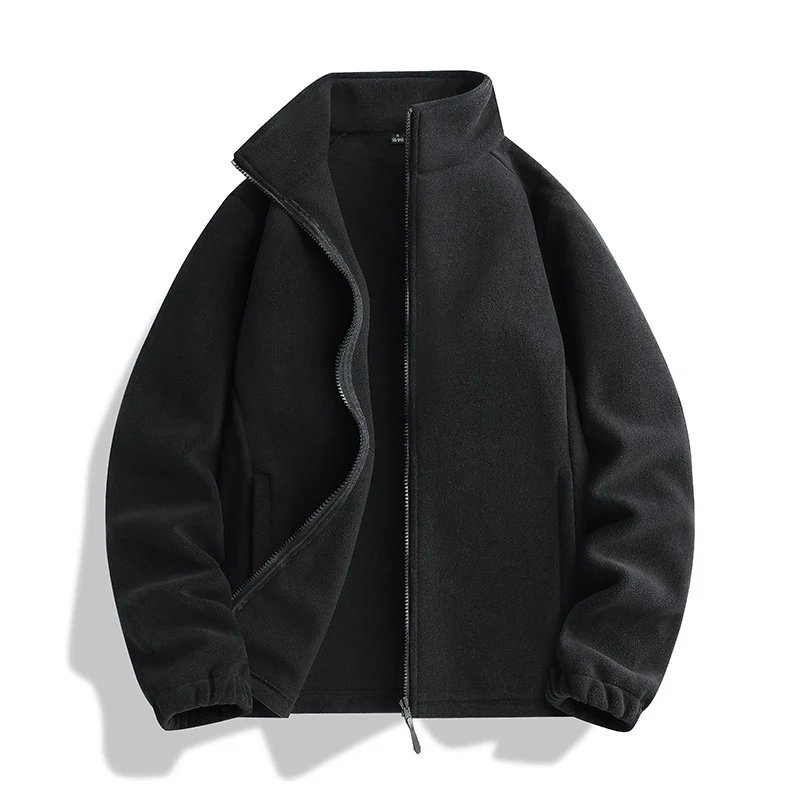 Unisex Fleecejacke mit Stehkragen, durchgehendem Reißverschluss und elastischen Bündchen Nord Taschen