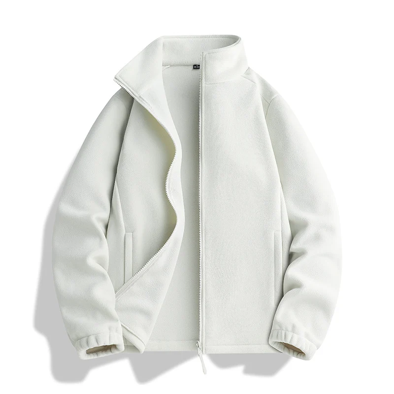 Unisex Fleecejacke mit Stehkragen, durchgehendem Reißverschluss und elastischen Bündchen Nord Taschen