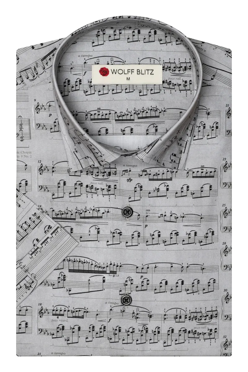 Chopin Printed Short Sleeve Men's Shirt