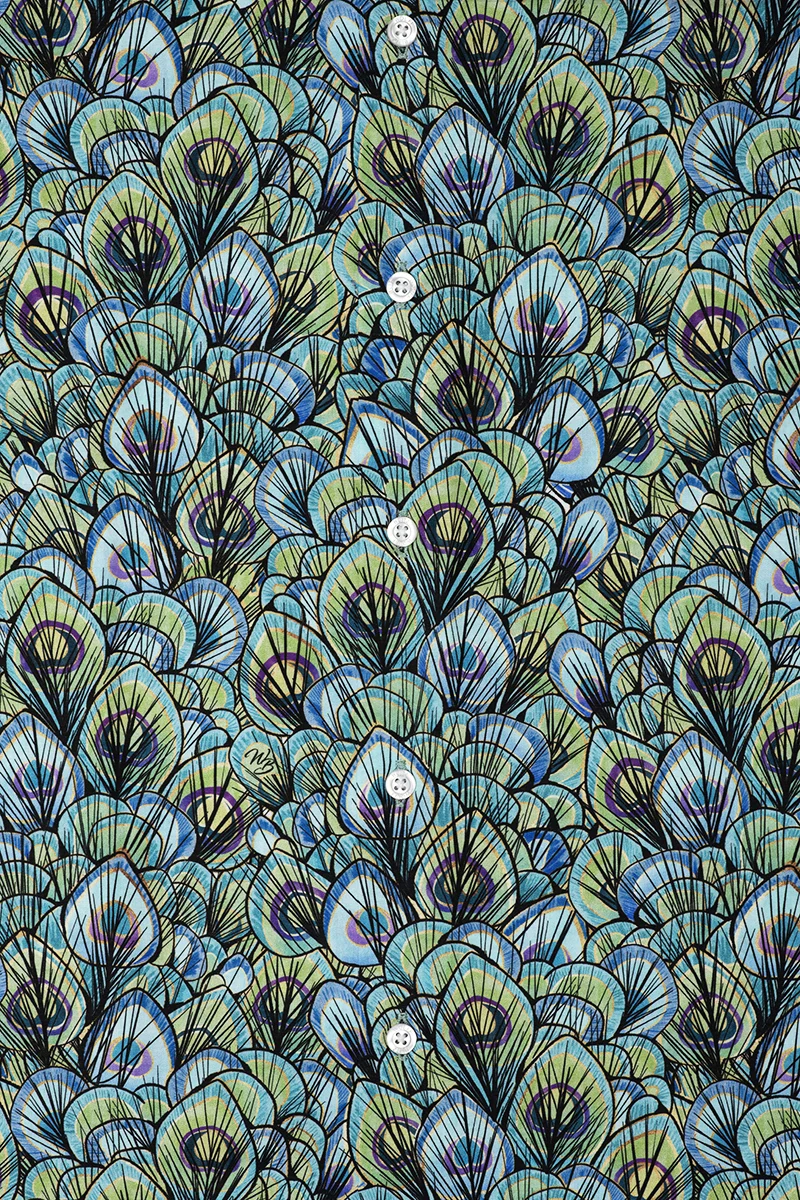 New Peacock Short Sleeve Men's Shirt
