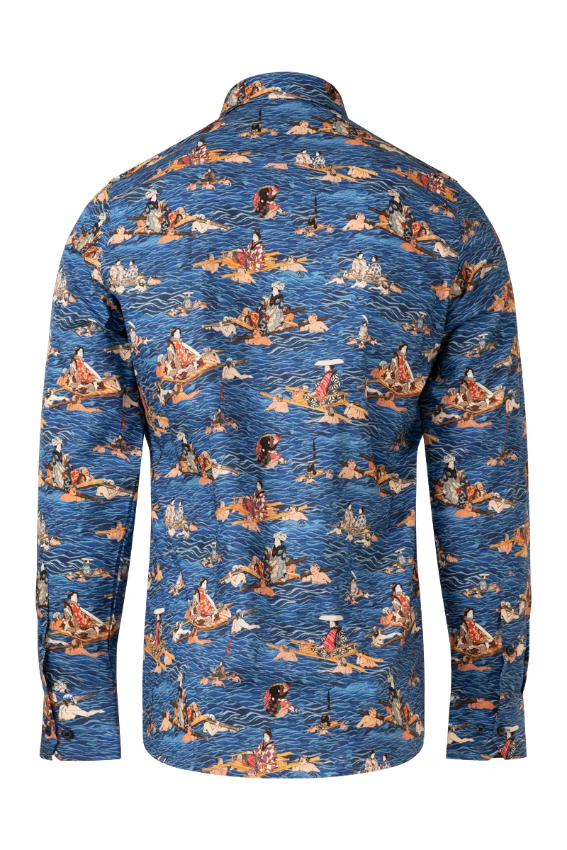 The Oi River Print Long Sleeve Shirt for Men