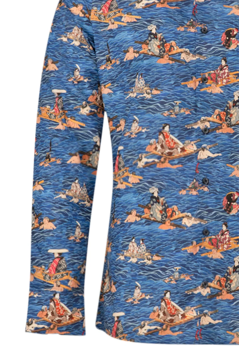 The Oi River Print Long Sleeve Shirt for Men