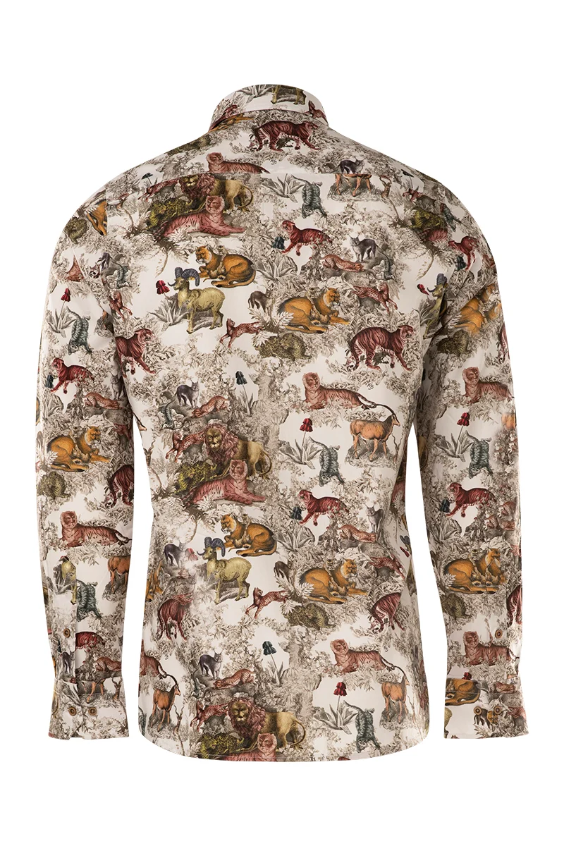Safari Print Long Sleeve Shirt for Men