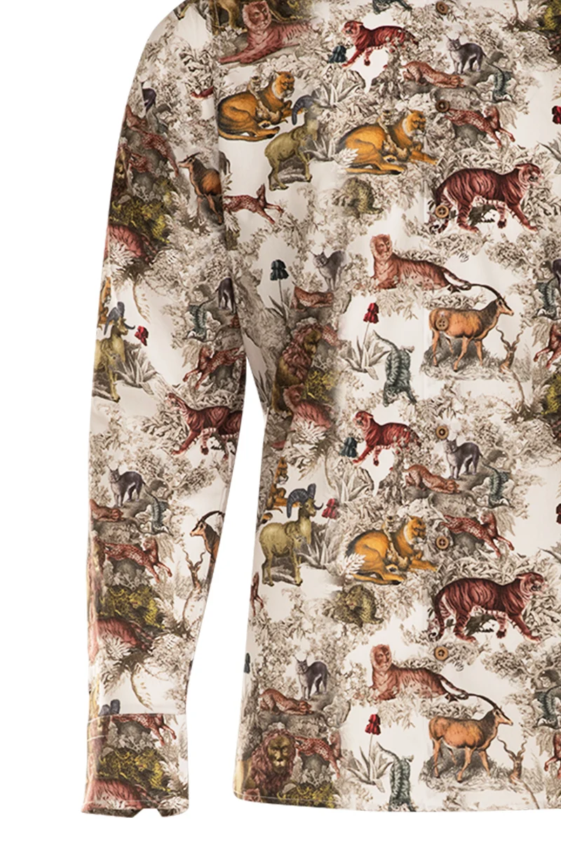 Safari Print Long Sleeve Shirt for Men