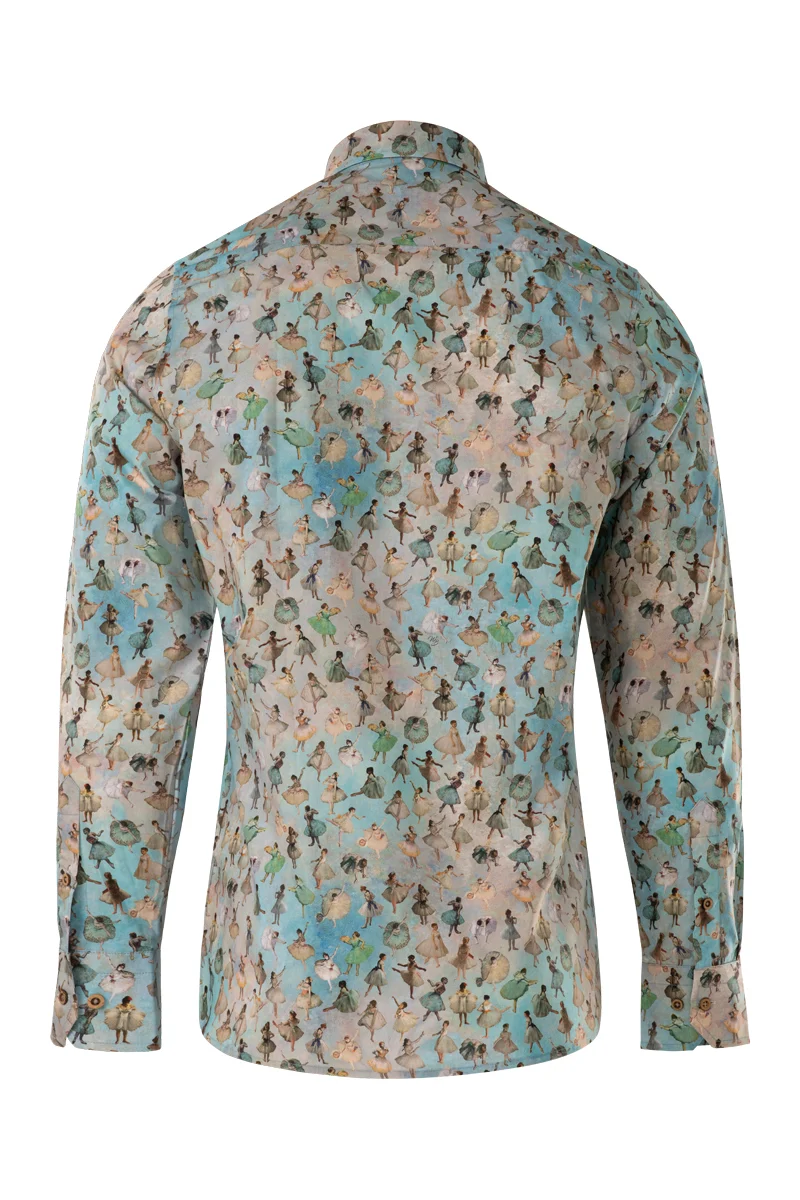 Ballerinas of Edgar Degas Inspired Print Long Sleeve Shirt for Men