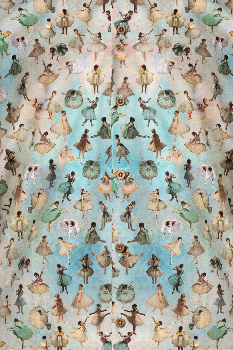 Ballerinas of Edgar Degas Inspired Print Long Sleeve Shirt for Men