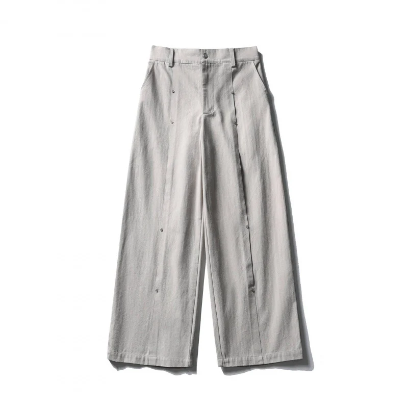Damen Weite High‑Waist Culotte‑Hose aus strukturierter Baumwollmischung Nord Taschen