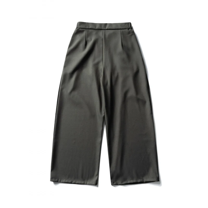 Damen Weite Culotte-Hose mit hoher Taille, Bundfalten und Bindegürtel Nord Taschen