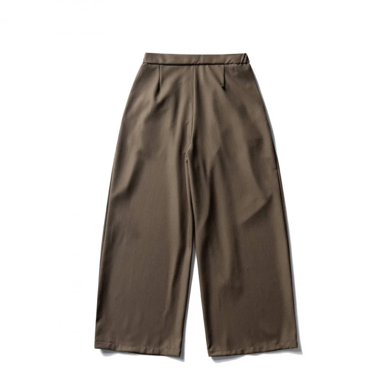 Damen Weite Culotte-Hose mit hoher Taille, Bundfalten und Bindegürtel Nord Taschen