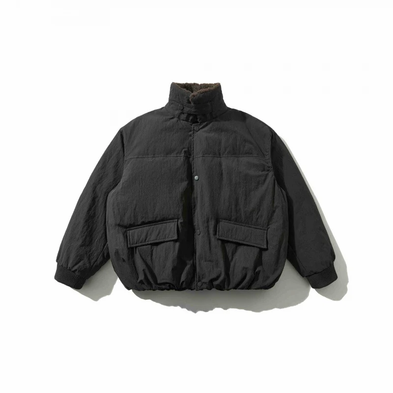Herren Gepolsterte Bomberjacke mit Teddykragen, Pattentaschen und elastischem Saum Nord Taschen