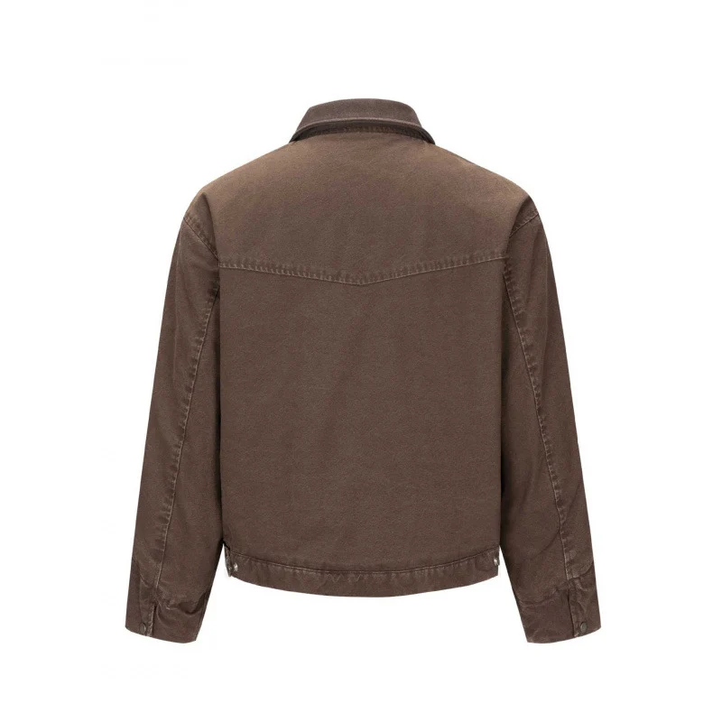 Herren Gefütterte Canvas-Blousonjacke mit Teddyfutter und Hemdkragen Nord Taschen