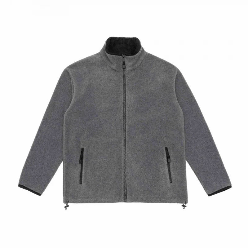 Herren Fleecejacke mit Stehkragen, windabweisendem Microfleece und Kordelzugsaum Nord Taschen