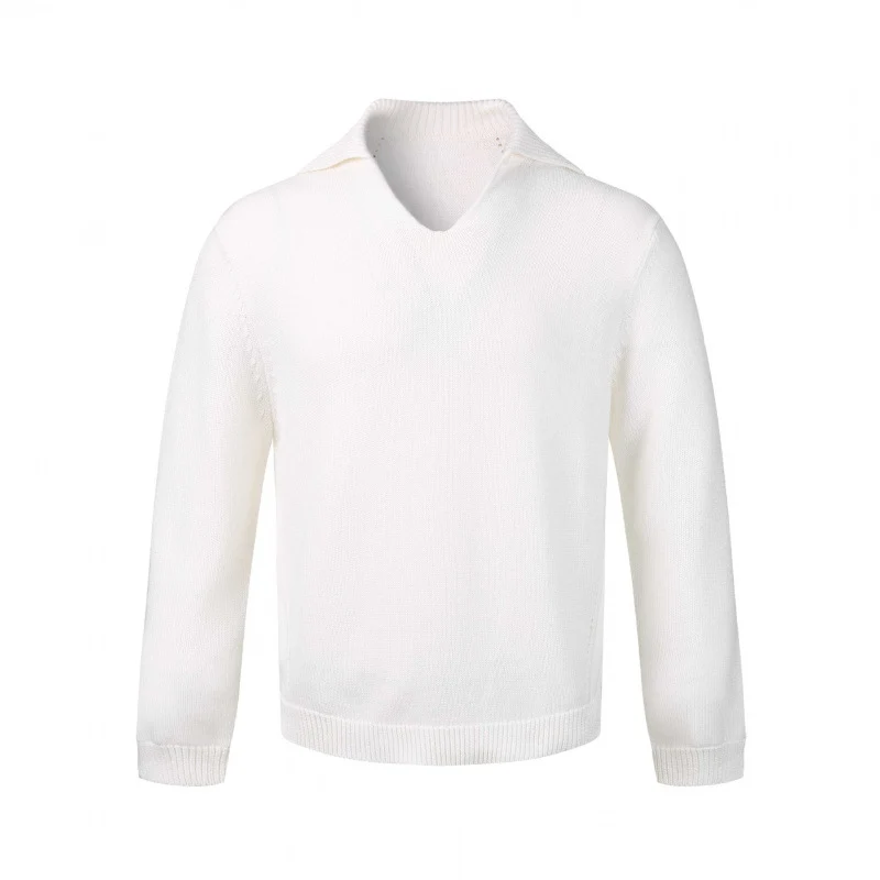 Herren Feinstrickpullover mit V-Ausschnitt und umgelegtem Hemdkragen Nord Taschen