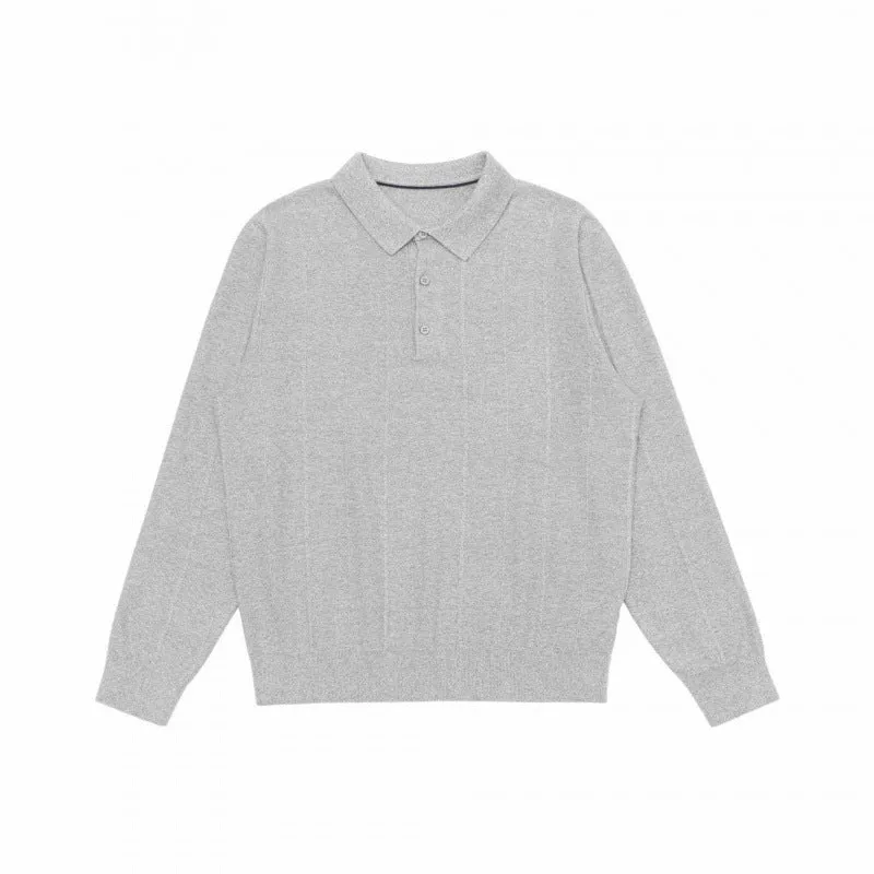 Herren Feinstrick-Poloshirt mit Henley-Knopfleiste, Rippbündchen und leicht kastigem Schnitt Nord Taschen