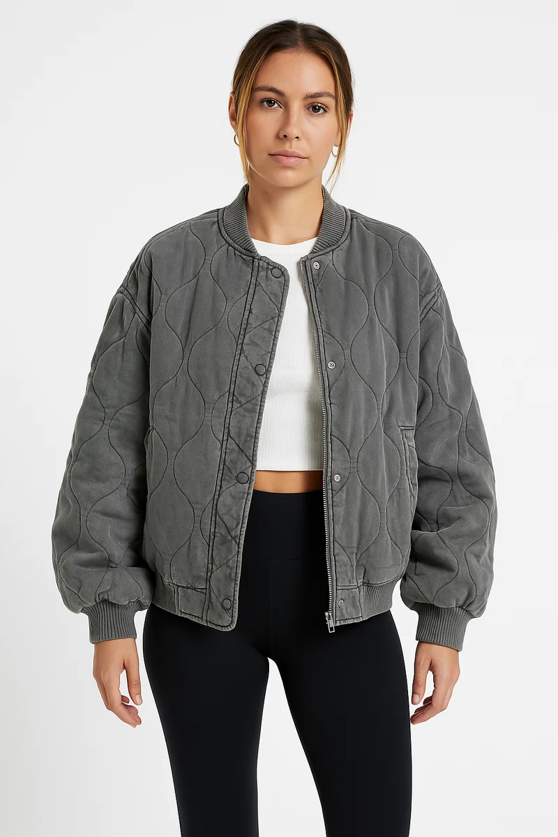 Damen Gesteppte Oversized Bomberjacke Avellé