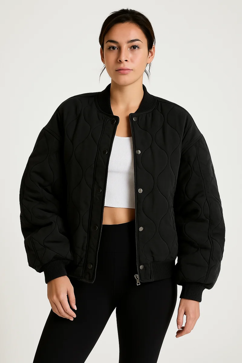 Damen Gesteppte Oversized Bomberjacke Avellé